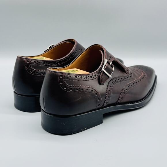 Men\'s Brown Leather Monk Strap Shoes